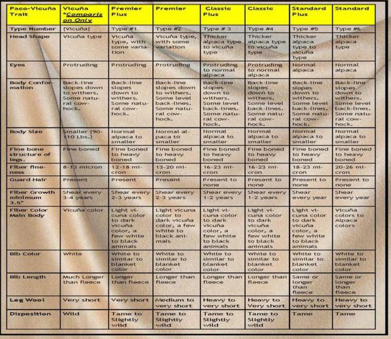Alpaca Natural Color Fiber Chart Alpaca Natural Color Fiber Chart